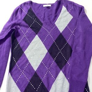 NY&Co Womens Argyle Sweater